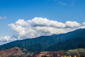 Beautiful and peaceful field with river and trees and mountains. amazing nature and landscape of Iran a country in Middle East