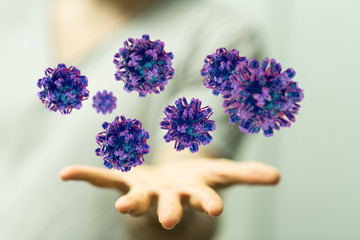 mikro digital epidemic corona virus nCoV , Novel Coronavirus 19-NCP. nCoV denoted is...