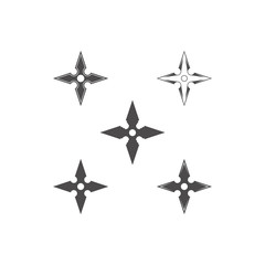 Shuriken Set icon in flat style.Vector illustration.
