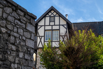 Fototapeta na wymiar Half-timbered house in the old town of Stolberg, Eifel