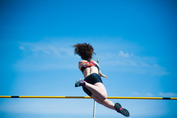 Competition pole vault jumper female