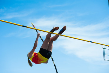 Competition pole vault jumper female