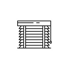 curtain, drape, window, office line illustration icon on white background