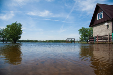 Spring flooding in the village