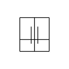 fridge, kitchen, refrigerator line illustration icon on white background
