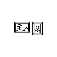 picture, portrait, view line illustration icon on white background