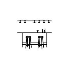 bar, drink, cocktail, wine, home line illustration icon on white background
