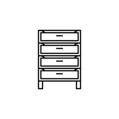 cabinet, closet, cupboard line illustration icon on white background