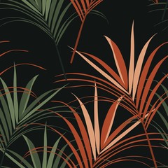 Vintage tropic leaves pattern design. Cool floral wallpaper.