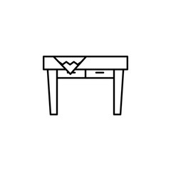 furniture, home, interior, table line illustration icon on white background