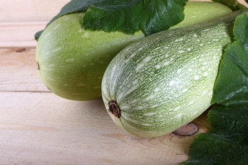 Squashes on table