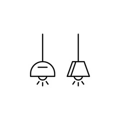 chandelier, furniture, household line illustration icon on white background