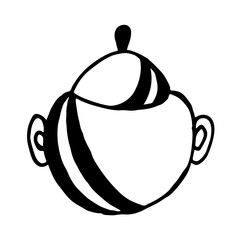 Hand-drawn vector Cookware Set Illustration. Cutlery, cooking, kitchen