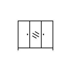 clothing, storage, wardrobe line illustration icon on white background