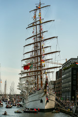 Fototapeta na wymiar old sailing ship in port