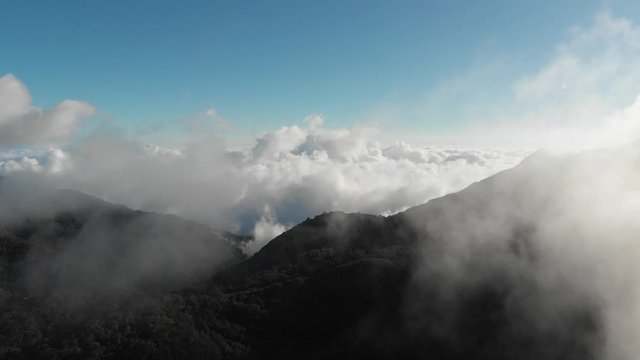 Costa Rica highland road in the mountains near Cerro de la Muerte mountain pass 4x4 driving