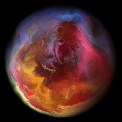 Obraz na płótnie Canvas Magical planet ball with distorted