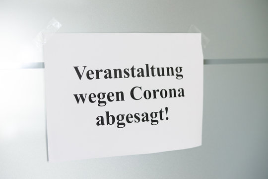 Symbolbild Veranstaltung wegen Corona abgesagt