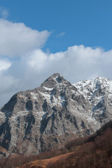 Mountain ridges in winter