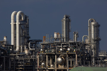Detail of petrochemical industry on Maasvlakte area port of Rotterdam, the Netherlands