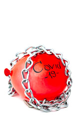 COVID - 19 red inflator balloon