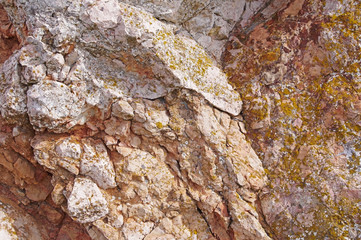 close-up relief of the rocks
