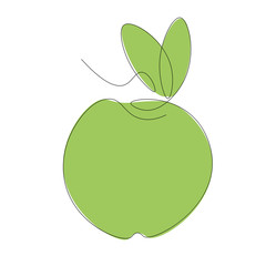 Green apple fruit icon vector illustration
