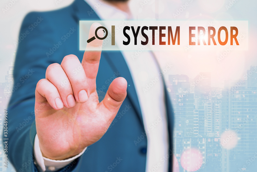 Poster text sign showing system error. business photo showcasing instruction that is not recognized by an o
