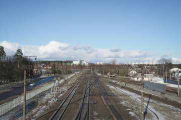 Fototapeta na wymiar view of the railway in Russia