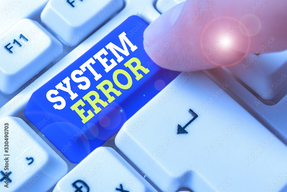 Poster text sign showing system error. business photo showcasing instruction that is not recognized by an o