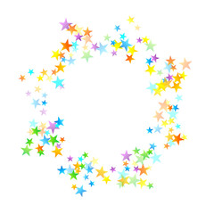 Rainbow Festive Confetti. Carnival Star Falling.