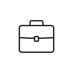 Briefcase line icon, linear style pictogram isolated on white. Suitcase, portfolio symbol.