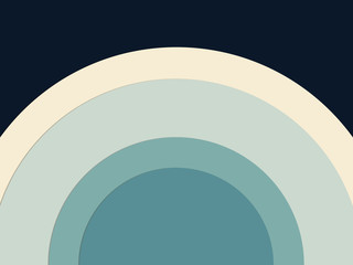 Paper art illustration, half circle layer overlay