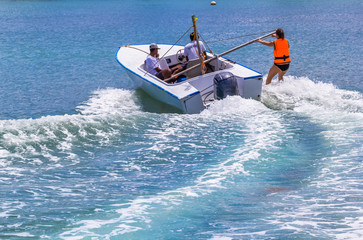 Obraz premium man on a jetski