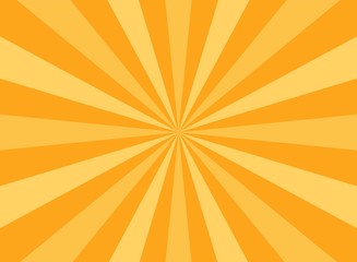 Sunlight rays horizontal background. Bright yellow color burst background.