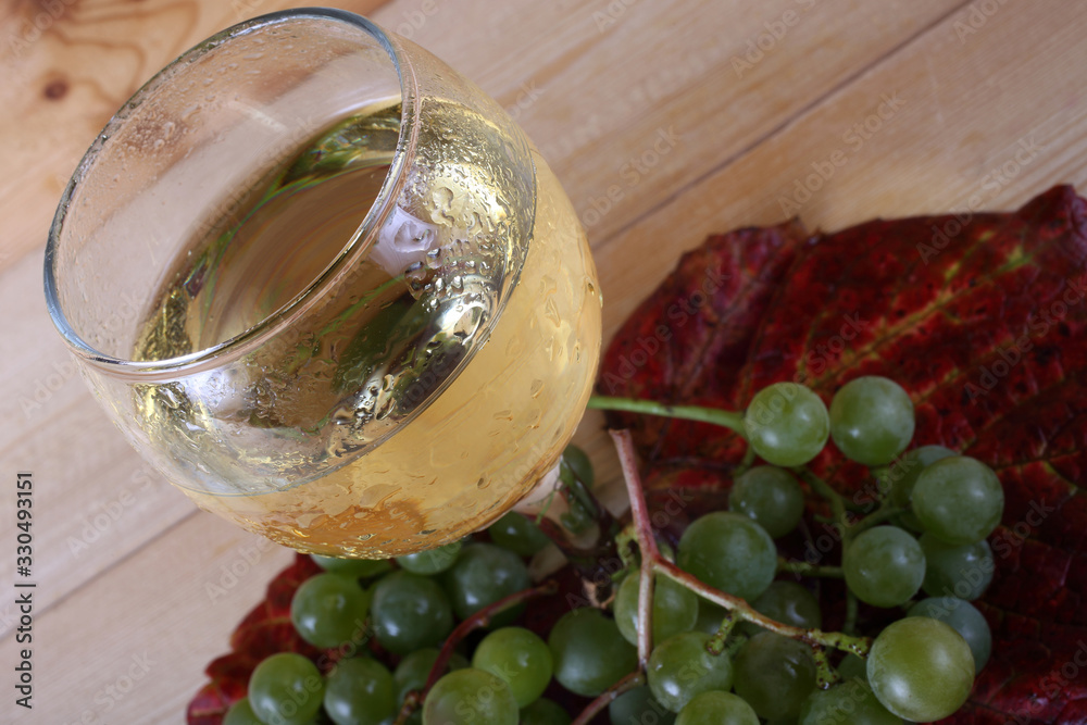 Poster Grape and wine on table