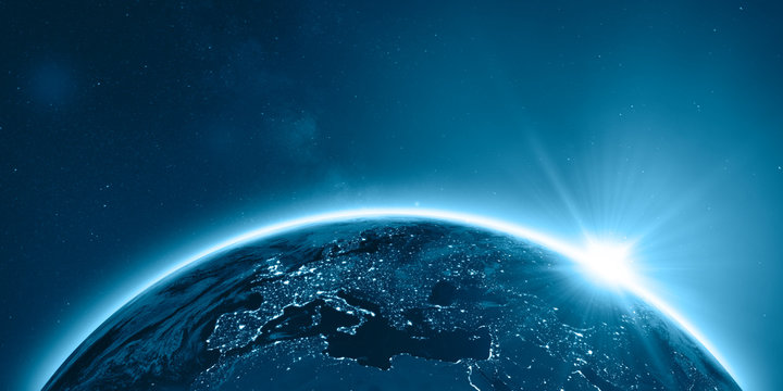 Erde &ndash; Nachts &uuml;ber Eurasien