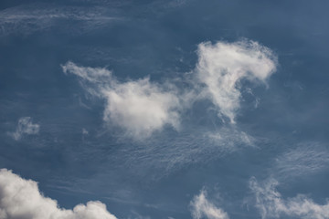 Fototapeta na wymiar Light fluffy white clouds on a blue sky