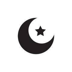 Crescent moon solid icon for apps and websites