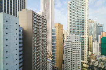 Fototapeta na wymiar Exterior of modern residential buildings in Hong Kong, China