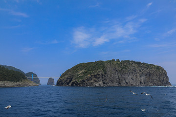 Fototapeta premium Island Round view of the island and the beautiful view of the sky