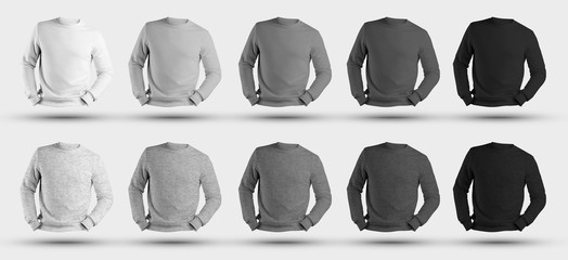 Design of male heathers of white, gray, black colors, on the body without a man.