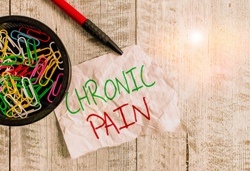 Handwriting text writing Chronic Pain. Conceptual photo pain that is ongoing and usually lasts...
