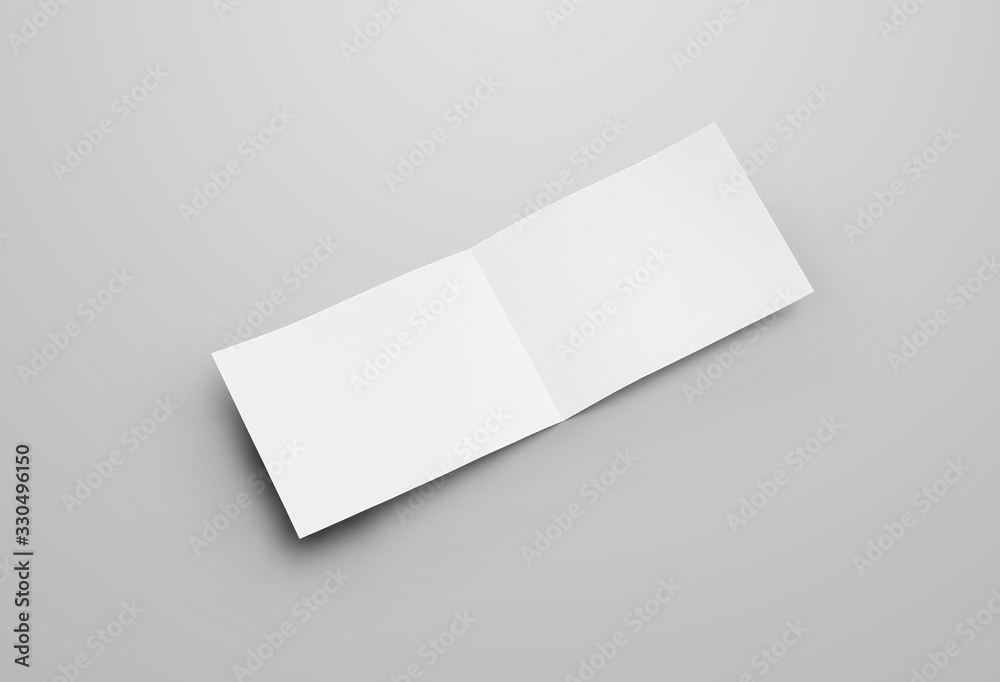 Poster Empty open landscape with realistic shadows. Horizontal bifold for design presentation.