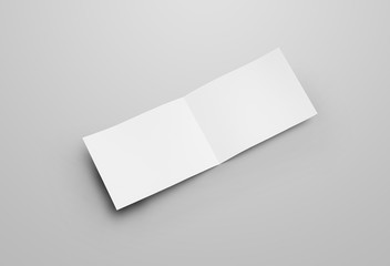 Empty open landscape with realistic shadows. Horizontal bifold for design presentation.