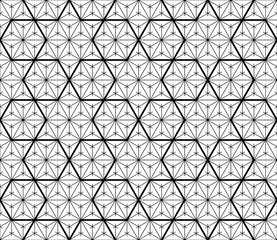 Seamless traditional Japanese geometric ornament .Black and white.