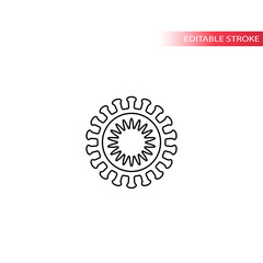 Coronavirus or bacteria glyph symbol. Virus simple thin line isolated vector icon. 