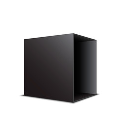 Black open box. Vector illustration.