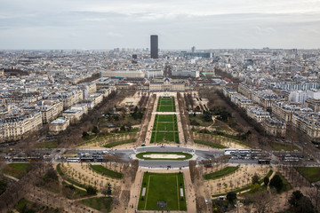 View of Paris city from Eiffel Tower