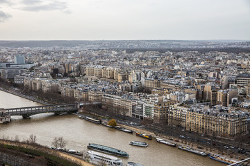 Obraz premium View of Paris city from Eiffel Tower